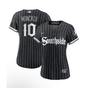 Nike MLB Chicago White Sox Southside Moncada #10 Jersey Black/Grey Large